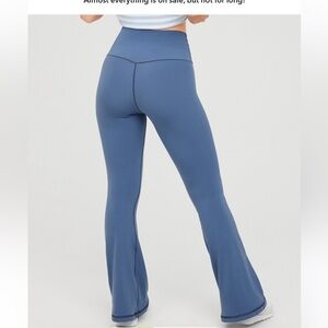 Aerie OFFLINE Real Me High Waisted Crossover Flare Legging Marbled Blue Large